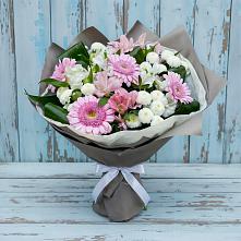 Букет цветов из:  Герберы, Альстромерии и Хризантемы в Воронежской