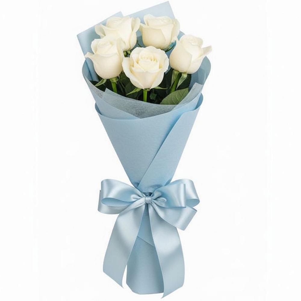 Букет 5 Белых роз Проуд в Воронежской