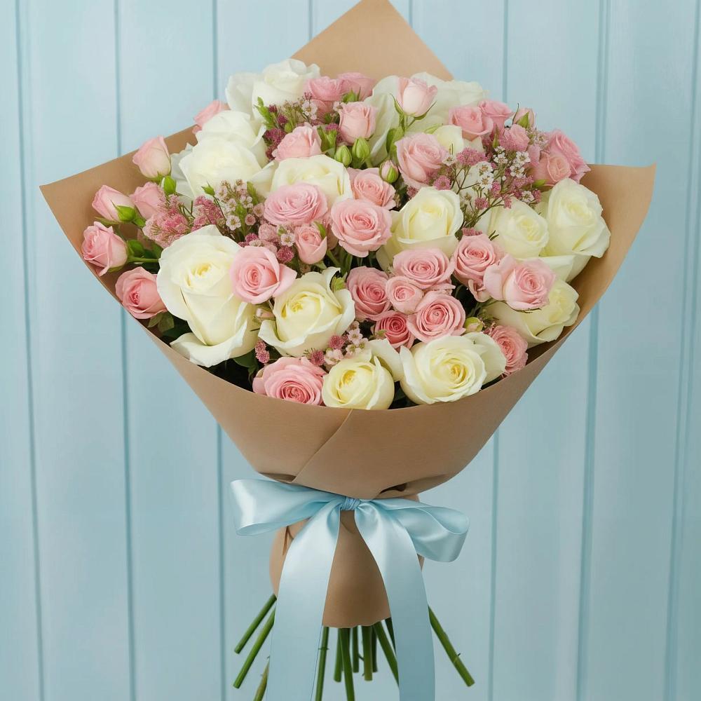 Букет цветов из: Розы в Воронежской