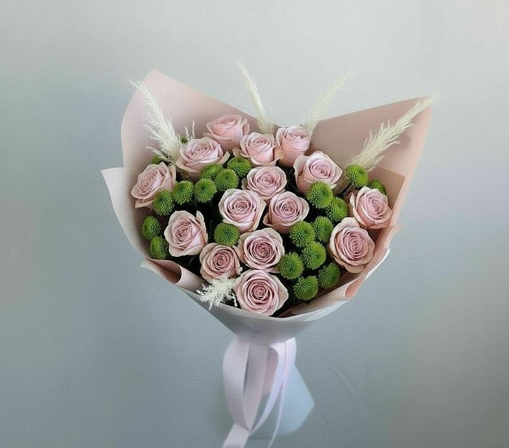 Букет цветов из: Розы и Хризантемы в Воронежской