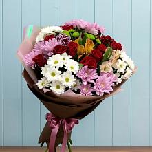 Букет цветов из:  Розы, Хризантемы и Альстромерии в Воронежской