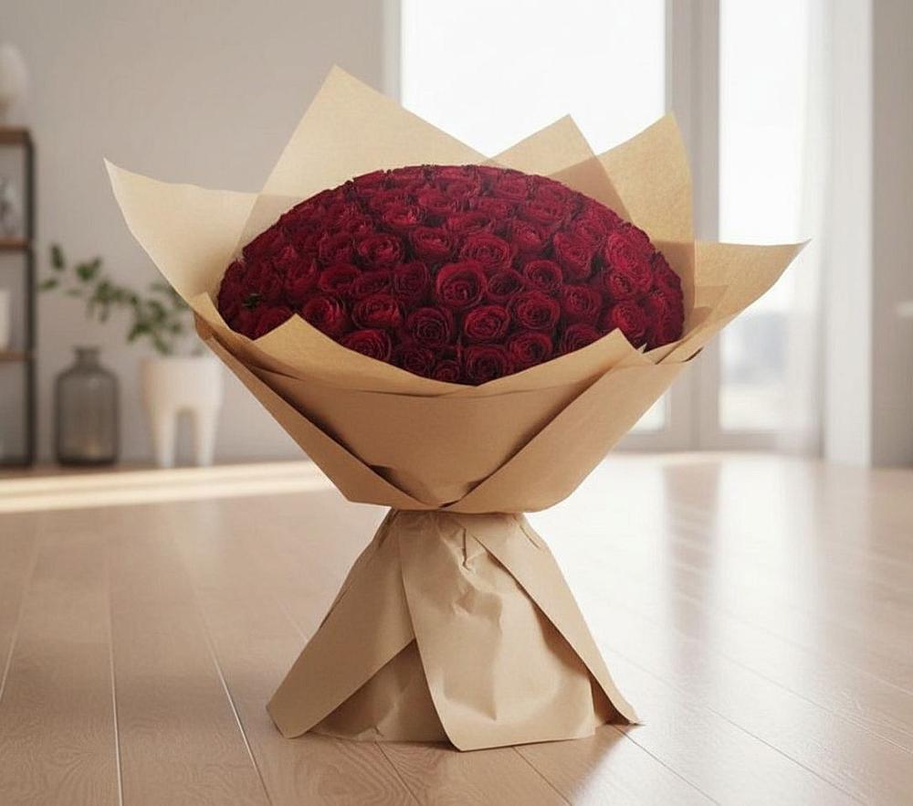 Букет 101 Красная роза в Воронежской