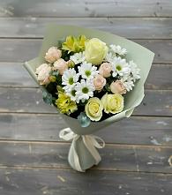 Букет цветов из:  Альстромерии, Розы и Хризантемы в Воронежской