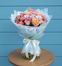 Букет цветов из:  Хризантемы и Розы в Воронежской