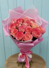 Букет 15 Розовых роз Равель #REPLACE_PRED# Воронежской