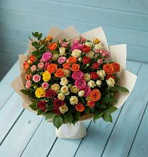Букет Микс из разноцветных кустовых роз #REPLACE_PRED# Воронежской
